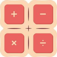 Basic Mathematics Symbol Or Icon In Red And Peach Color. vector