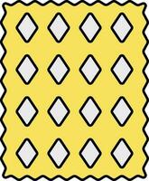 Diamond Pattern Paper Or Fabric Yellow And White Icon. vector