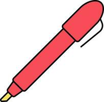 Red Pen Icon On White Background. vector