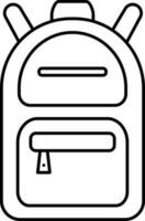 Flat Style Backpack Icon In Line Art. vector