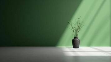 un maravilloso imagen de un minimalista verde, exhibiendo el mágico elegancia encontró en sencillez. ai generativo foto