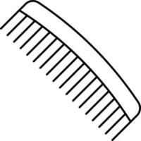 Black Linear Style Comb Icon. vector