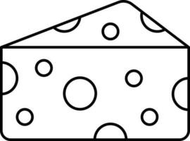 negro lineal estilo queso icono o símbolo. vector