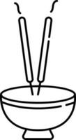 Aromatic Stick Stand Icon in Black Thin Line Art. vector