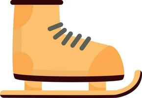 Vector Illustration Of Orange Ice Skating Shoes.