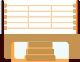 Boxing Ring Flat Icon In Orange And Brown Color. vector