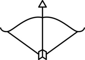 Aiming Arrow With Bow Retro Icon In Linear Style. vector