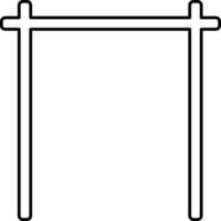 Black Linear Style Pullup Bar Icon. vector