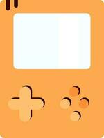 Flat Style Gameboay Icon In Orange Color. vector