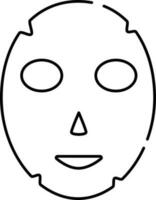 Black Thin Line Art Of Facial Mask Icon. vector