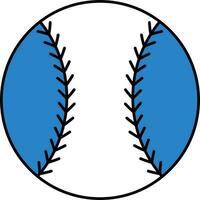 Flat Style Baseball Icon In Blue And White Color. vector