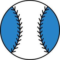 plano estilo béisbol icono en azul y blanco color. vector