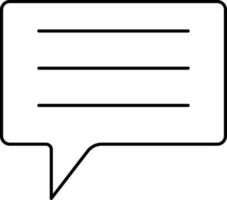 Blank Message Bubble Icon In Line Art. vector