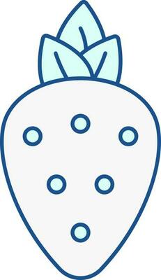 Isolated Strawberry Turquoise And White Icon.