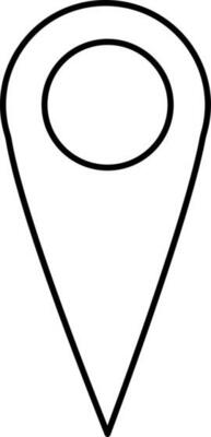 Black Stroke Illustration Of Map Pin Icon.