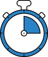 azul y blanco ilustración de dos horas Temporizador icono. vector