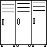 Locker Cupboard Black Thin Line Art Icon. vector