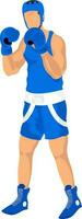 Faceless Male Boxer Player Standing On White Background. vector