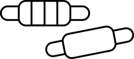 Two Type Bails Icon In Black Outline. vector