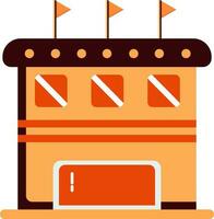 Brown And Orange Arena Icon In Flat Style. vector