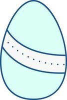 Dots Stripped Easter Turquoise And White Icon. vector