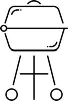 Isolated Bbq Kettle Icon In Linear Style. vector