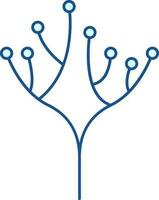 Turquoise Buds Branch Icon In Flat Style. vector
