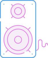 Blue And Pink Outline Illustration Of Sound Speaker Icon. vector