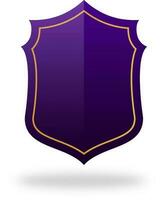 Empty Shield Frame, Label, Badge Element In Purple Color. vector
