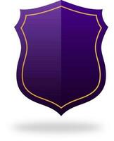 Blank Shield Frame Element In Purple Color. vector