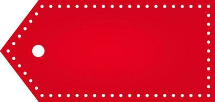 Empty Paper Tag Or Bookmark In Red Color. vector