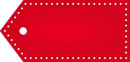 Empty Paper Tag Or Bookmark In Red Color. vector