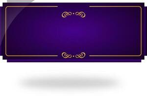 Blank Rectangle Frame Element In Purple Color. vector