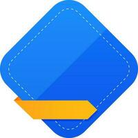 Empty Rhombus Label Or Tag In Blue And Chroma Yellow Color. vector