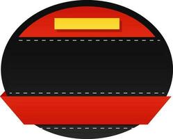 Isolated Strip Circle Frame  In Red And Black Color. vector