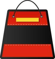 Blank Paper Bag Or Tag In Black And Red Color. vector