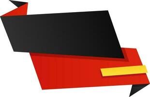 Blank Paper Label Or Ribbon In Black And And Red Color. vector