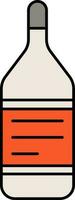 Champagne Bottle And Orange And White Icon. vector