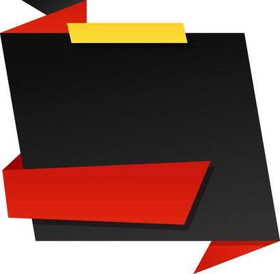 Paper Label Or Folding Card In Black And Red Color.