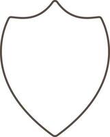 Brown Thin Line Art Shield Icon. vector