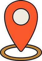 Orange Map Location Mark Icon Or Symbol. vector