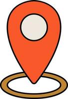 Orange Map Location Mark Icon Or Symbol. vector