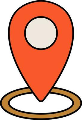 Orange Map Location Mark Icon Or Symbol.