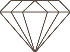 Isolated Diamond Icon In Brown Line Art. vector