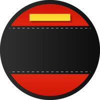 Blank Strip Circle Frame Or Backdrop In Red And Black Color. vector