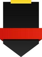 Blank Ribbon With Tag Or Triangle Shape In Black And Red Color. vector