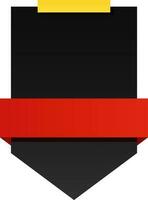 Blank Ribbon With Tag Or Triangle Shape In Black And Red Color. vector