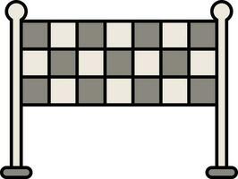 Finish Line Flat Icon In Grey And White Color. vector
