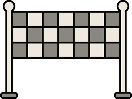 Finish Line Flat Icon In Grey And White Color.