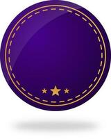 Empty Round Badge Or Token Element In Purple Color. vector